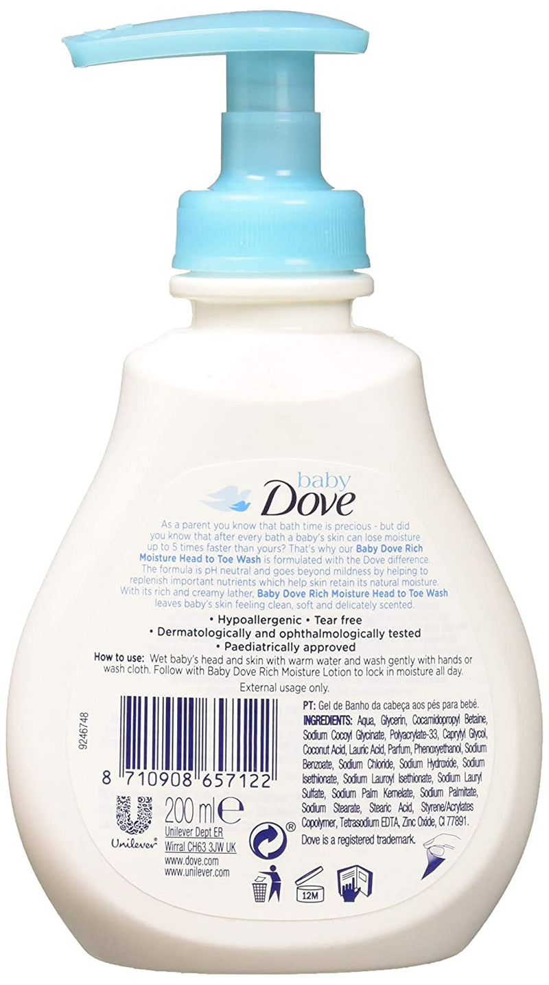 Baby Dove Head to Toe Wash Rich Moisture 6pk